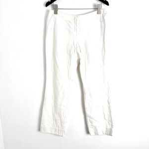 Roberto Cavalli White Linen Cropped Pants size 44IT (US 8)